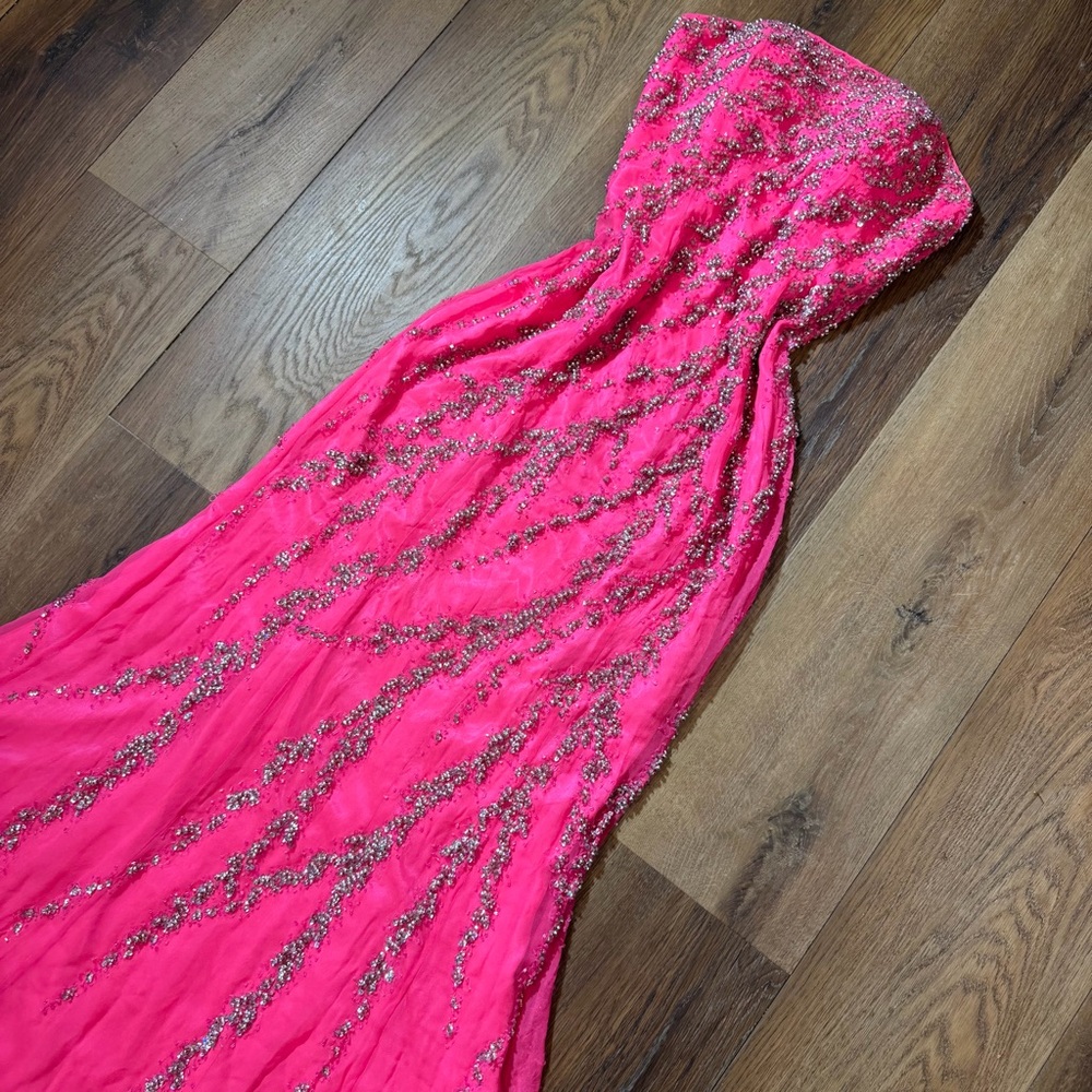 Vintage Y2K 100% Silk Beaded Dress Vintage Beaded Dress Fairy Prom Dress Pink